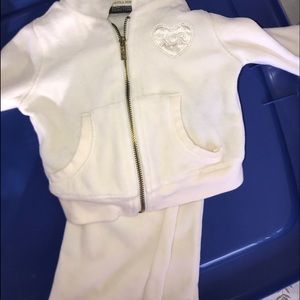 kenneth Cole reaction track suit velour off white 12 mos